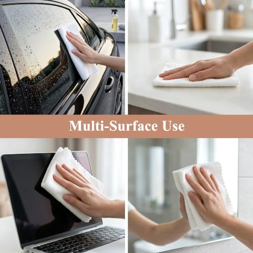 30 Pack Microfiber Cleaning Cloths, Dish Towels for Kitchen, Cleaning Rags for Car, Window, Bathroom, Household, Ultra Absorbent Cleaning Supplies Lint Free Streak Free, Reusable & Washable (White) - color: White