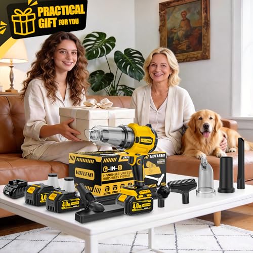 7-in-1 Cordless Vacuum Cleaner, 21V 8000MAH Battery Powered Handheld Car Vacuum with 700W Brushless Motor, 50KPA High Power Suction & Blower for Home, Car, Pet Hair, Keyboard