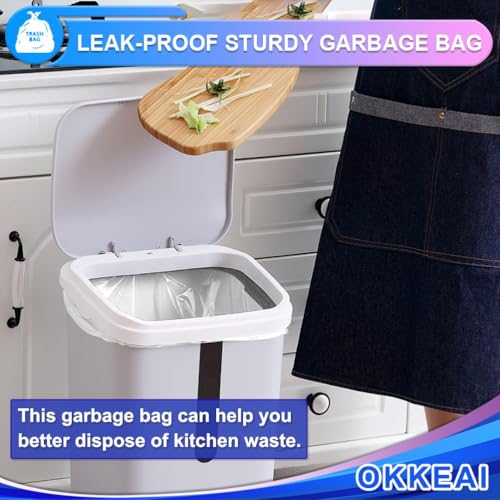 OKKEAI Small Trash Bags -1.2 Gallon Garbage Bags 5 Liter Trash Bags Wastebasket Liners for Bathroom,Office,Translucent,120 Counts Fit 5L 1.2,1.5,2Gal - style: 5L-120Bags- White