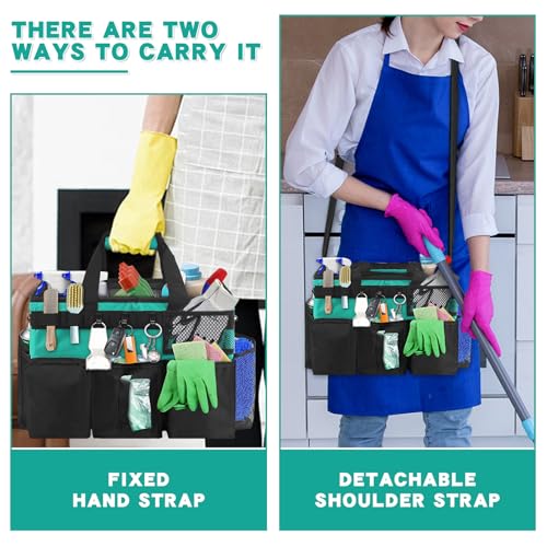 Wearable Cleaning Caddy Bag,WithDetachable Divider cleaning bags for housekeepers, With Adjustable Shoulder Strap for Cleaners & Housekeeper