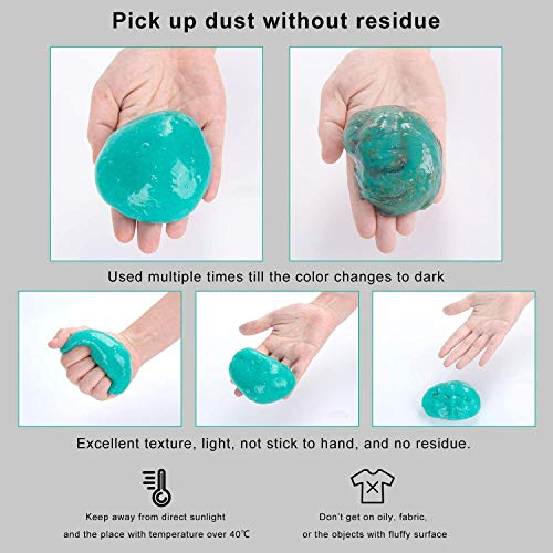 ASFSKY Keyboard Cleaning Gel Keyboard Cleaner Adheres to Dust and Debris in The Crevices of The Keyboard, Also Suitable for Car Interior Cleaning, Office Cleaning, Electronics Cleaning - color: Green