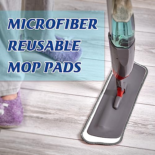 40 Pack Microfiber Cleaning Pads Machine Washable Replacement Head for Wet/Dry Mops Flat Reusable Household Replacement Mop Pad for Hardwood Floor Cleaning Scrubbing Fit Most Mops (Gray) - color: Gray