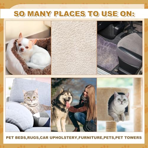Pet Hair Remover Sponge Cat and Dog Hair Sponge Rubber Pet Fur Lifter Removal Tool, Remove from Furniture, Carpet, Bedding, Clothing, 6.26 x 3.28 x 1.89 Inch (Khaki,3 Pack) - color: Khaki