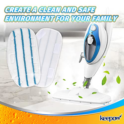 KEEPOW Steam Mop Pads Compatible with PurSteam Steam Mop Cleaner 10-in-1/ThermaPro 211, Washable/Reusable Microfiber Replacement Mopping Pads, 5 Pack - color: 5 Pack