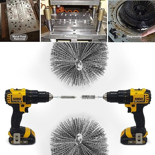 ASNOMY 14Pcs Stainless Steel Bore Brush for Drill,5/16"-1" Metal Bristles Wire Brush Bore Cleaning Brush Set for Power Drill Cleaning, Abrasive Wire Brush with 1/4" Hex Shank - style: 14Pcs 5/16''-1'' Inch Bore Brush