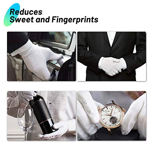 Cotton Gloves for Dry Hands, Paxcoo 20 Pairs Large White Cotton Gloves for Cosmetic Moisturizing and Inspection (Pack of 2) - size: 40 Count (Pack of 2)