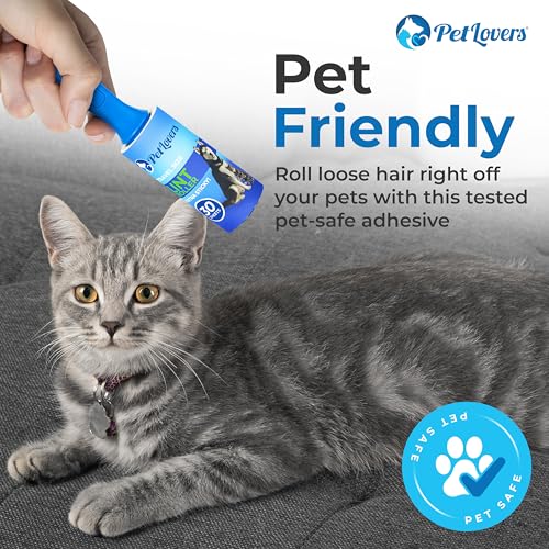 PetLovers Extra Sticky Lint Roller Mega Value Set for Pet Hair Removal, Dog and Cat Lint Remover (6 Pack Mini Refills) - size: 6 Pack Mini Lint Roller Refills