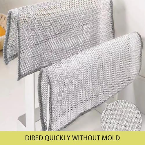 8 Pac Multipurpose Wire dishwashing rag- Reusable Non Scratch Wire Dishcloth, Non Scratch Dishcloth That Can for Kitchen Pots and cooktops, Sinks Dish Rags 7.87' * 7.87'