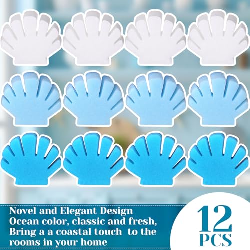 Tioncy 12 Pack Shell Kitchen Sponges Bulk Dual Sided Scrubber Sponges Dishwashing Kitchen Cleaning Accessories for Household Supplies