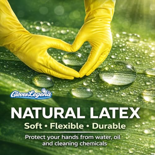 Yellow Household Kitchen Cleaning Dishwashing Reusable Gloves - Medium & Small - color: Yellow Latex -12 Pairs