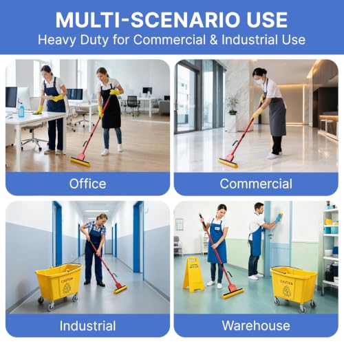 Replacement Mop Heads 4 Pack, Super Absorbent Cellulose Sponge Refills for Flat Floor Cleaning, Compatible with Wood, Tile & Laminate Floors - size: 4 heads
