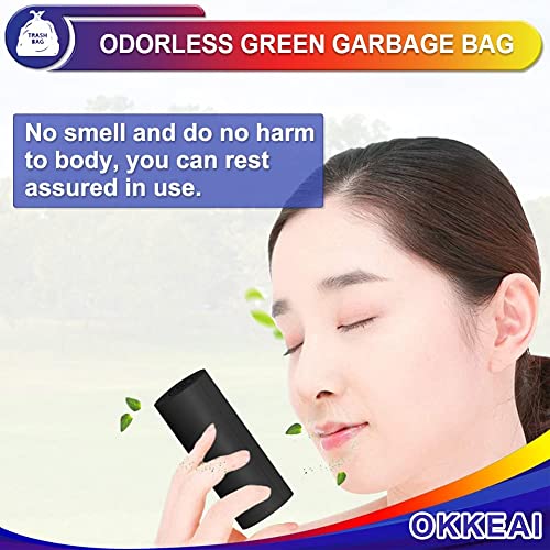 OKKEAI Small Garbage Bags for Bathroom Can 5 Liter Trash Bags 1.2 Gal Waste Basket Liners for Bathroom Mini Trash Bags Trash Plastic Bags Small - style: 8L-60Bags-Black