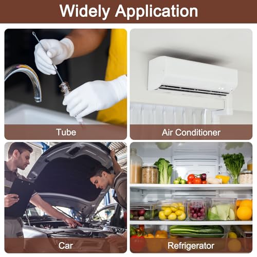 1 Pcs AC Drain Line Cleaner Tool Brush, 59 Inch Long Drain Brush Flexible Feeding Tube Brush, Refrigerator Car Cleaning Brush for Straw, Hose Pipe(Stainless Steel White)