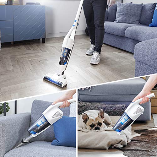 Vacmaster VSD1801 Cordless Handheld & Stick Vacuum Cleaner 2 in 1, Rechargeable Li-ion Battery Powerful Lightweight for Hardwood Floor, Carpet and Pet Hair White - style: White
