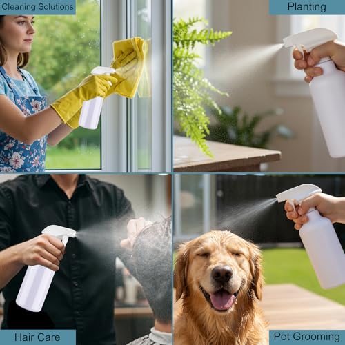 Spray Bottles Plastic Spray Bottle for Hair Mist/Stream Heavy Duty Empty Spray Bottles for Cleaning Solutions, Plants, Cooking (16.9oz-White) - color: 16.9oz-White