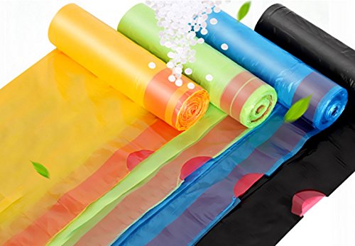 5 Gallons Drawstring Trash Bag, Colorful Small Waste Basket Bags Strong Kitchen Garbage Bag Rubbish Bags for Home Kitchen Bathroom Office 4 Rolls Totally 60PCS (Colorful)