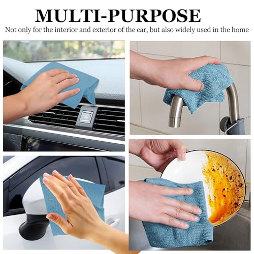 wuyaoyao 50PCS Microfiber Cleaning Cloth Roll, 10"×10" Tear Away Microfiber Towels, Reusable Washable Cloth Paper Towels, Multi-Purpose Cleaning Rags for Car Home Kitchen Garage Shop (Blue) - color: Blue