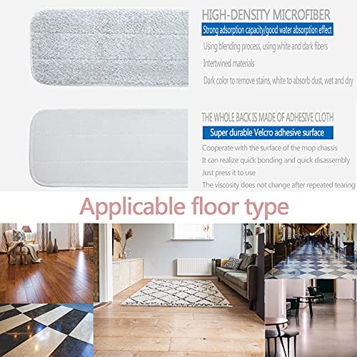 18 Inch Microfiber Floor mop Pads 6 Pack Microfiber Mop Replacement Heads for Wet Dry Mops Premium Floor Cleaning Pads Reusable Best Home Cleaning mops dust Hardwood Tile Kitchen - color: 18 Inch Gray Pads