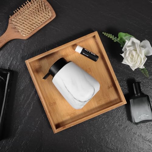 12Oz Ceramic Liquid Soap Dispenser - Modern Lotion Hand Soap Dispenser with Easy-to-Press Black Pump, Reusable and Refillable Dish Soap Dispensers for Bathroom & Kitchen, Marble White - color: Marble White, style: Liquid Pump