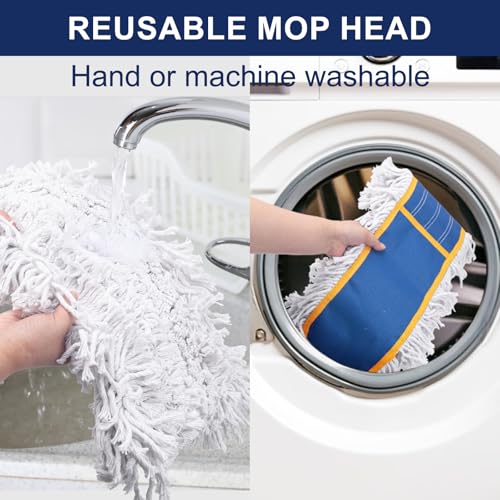 36" Commercial Dust Mop Replacement Heads,2 Pack Reusable Industrial Dust Mop Pads, Washable Cotton Dust Mop Refill for Floor Cleaning & Janitorial Supplies,Only Fits:B0D7MLVMZT,B0DZ2HZD35,B0FHHLCXZ9 - size: 36" Replacement Pads (2-Pack)