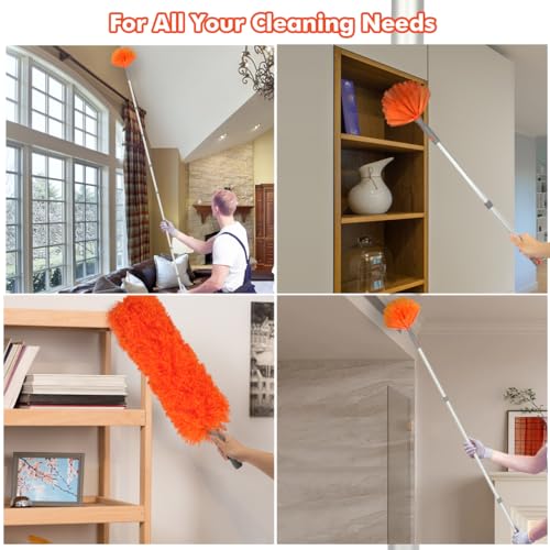 Ceiling Fan Cleaner, Extended Duster with Aluminum Pole, Adjusts 15 to 72 Inch for Cleaning Bookshelves, Window Tops - size: Aluminum 6Feet