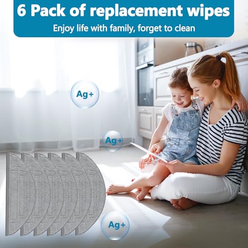 6 Pack Mop Cloth Pads Replacement for Roborock S8 Pro Ultra Robot Vacuum, Upgraded Reusable Microfiber Dual Sonic Mopping Pad Accessories - size: S8 Pro Ultra Dual Zone Mops