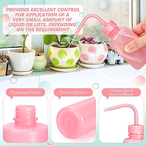 Valchoose Professional 2PCS 150ML Tattoo Squeeze Bottle Mini, 5.1oz Tattoo Wash Bottle No Need to Squeeze Hard, Easy to Carry Eyelash Water Bottle Perfect for Extensions, Cleaning(Translucent Pink) - color: Pink, size: 2x150ml