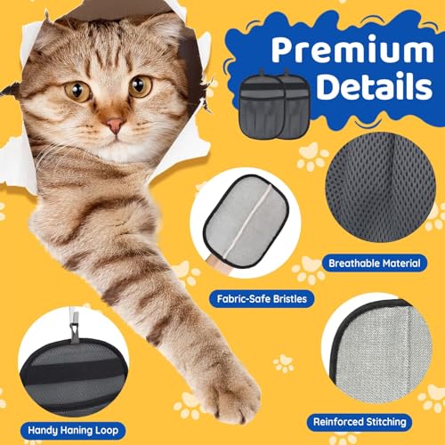 SmartTrends-2 Packs Pet Hair Removal Glove for Dogs & Cats, Five-Finger Ergonomic Grip Reusable & Washable Pet Hair Removal Tool, Lightweight Portable Dog Hair Remover for Couch, Carpet, Bed, Cloth - color: Grey