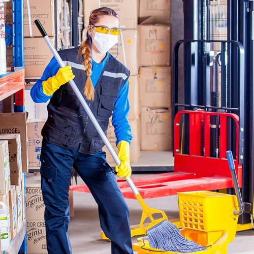 Commercial Heavy Duty Mop Heads Replacement for Rubbermaid: 9 Packs Industrial Wet Mop Head for Floor Cleaning - Commercial Products Looped End String Head Refills - color: 9 Count-blue