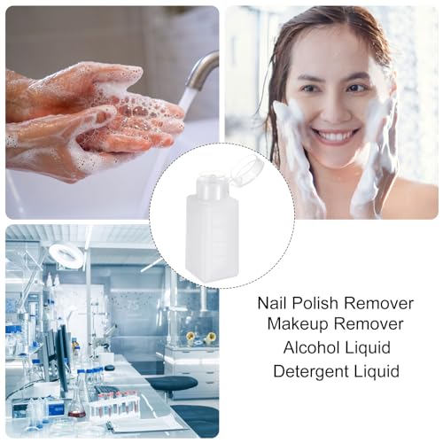 Solvent Alcohol Dispenser 250ml(8.5oz) Press Type ESD Safe Anti-Splash Liquid Dispenser Pump with Sealing plastic Lid for Alcohol, Nail Polish & Makeup Remover, White