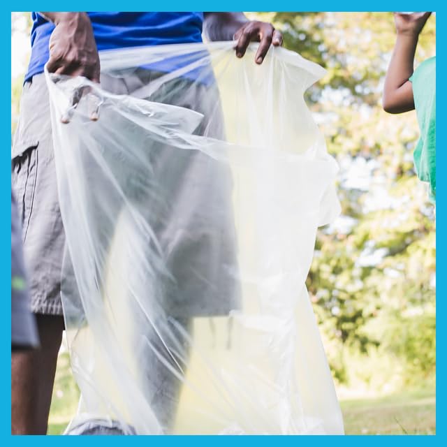 Highbar Select Clear Trash Bags,40-45 Gallon Trash Bags, 40" x 48", 250 Count, 16 Micron, High Density, Ideal for Janitors, Facility Managers, Industrial, Recycling - style: 40-45 Gal, 16 Micron Equiv, 250 Count, Clear