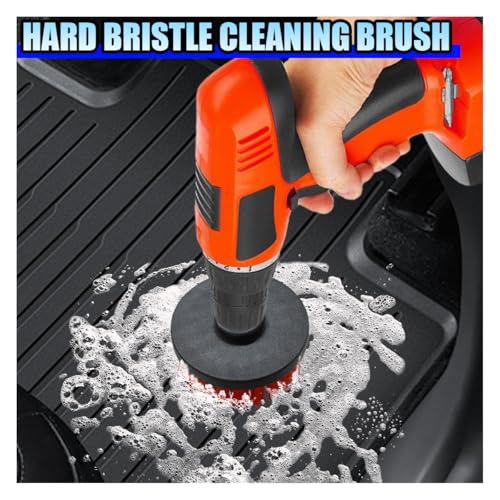 ZIMISI 2PCS Car Detailing Drill Brush Set, 2" & 4" Power Carpet Scrubber, Nylon Bristle Wheel Cleaner Brush with Drill Attachment, Car Wash Cleaning Kit for Floor Mats, Bathroom (Red) - color: Red
