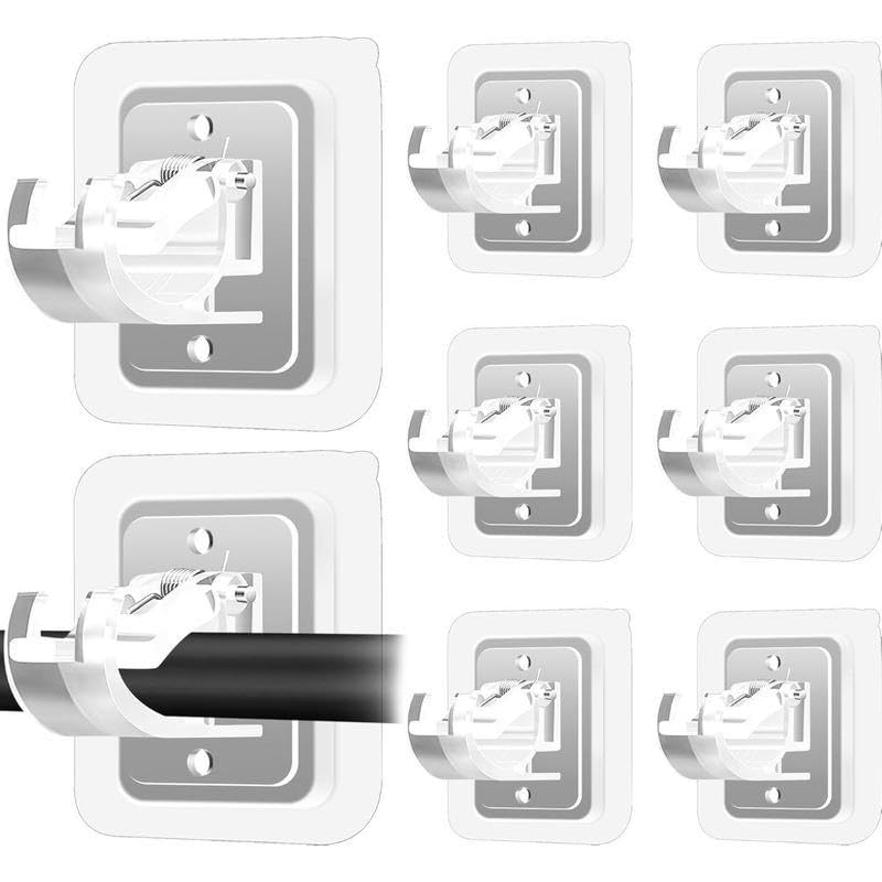 Adhesive Broom Holder Wall Mount, Mop Organizer, Self Adhesive Utility Hook for Brooms, Mops, Lightweight Curtain Rods, Umbrellas and Cleaning Tools