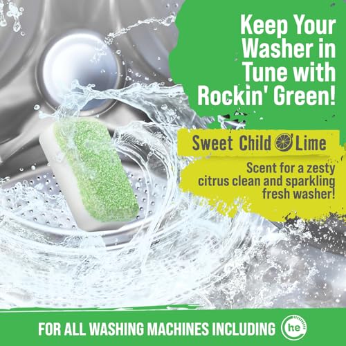 Rockin' Green Deep Cleaning and Deodorizing Tablets for Dishwashers, Washing Machines, and Garbage Disposals, Removes Odor and Residue (Washing Machine Cleaning Tablets, 24 Pack) - size: 1 Count (Pack of 24), style: Washing Machine Cleaning Tablets