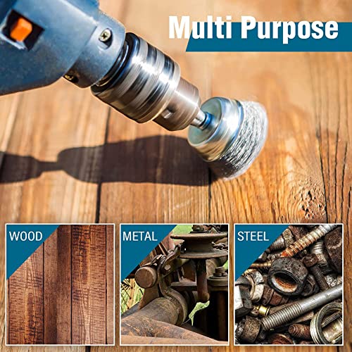 5 Pack Wire Cup Brush for Drill, Wire Brush for Drill 1/4 Inch Hex Shank, 0.012 Inch Coarse Carbon Steel- 3 Inch Wire Brush Drill Attachment - style: 5 Pcs wire cup brush