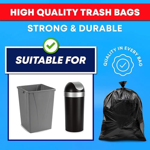 33 Gallon Trash Bags, Heavy Duty Garbage Bags 110 Count 1.7 MIL, 32" x 40" Large Black Can Liner 30 31 32 Gallon Can Liners Plastic Bolsas para basura For Home Commercial Construction Outdoor Yard - size: 1 Count (Pack of 110)