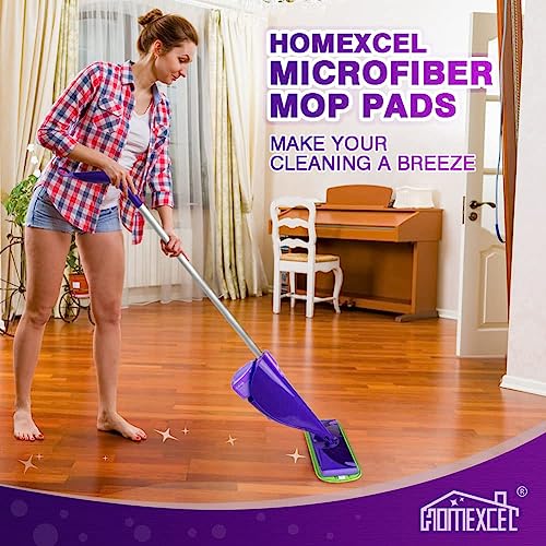 HOMEXCEL Microfiber Mop Pads Compatible with Swiffer Wet Jet, Reusable Machine Washable Swiffer WetJet Pad Refills, Mop Head Replacements for Multi Surface Wet & Dry Cleaning, Pack of 8 - color: Green