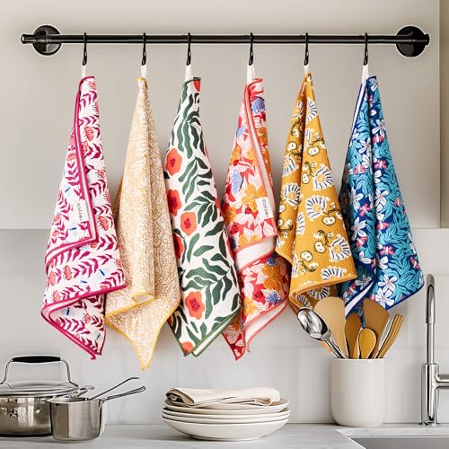RECYCO Waffle Kitchen Towel Set of 2 - Quick Dry Microfiber Sustainable Dish Towels - Absorbent Reusable Cleaning Tea Towels - Lightweight Hand Towels,16”x 28”, Blossom Brilliance Pink - color: Blossom Brilliance Pink