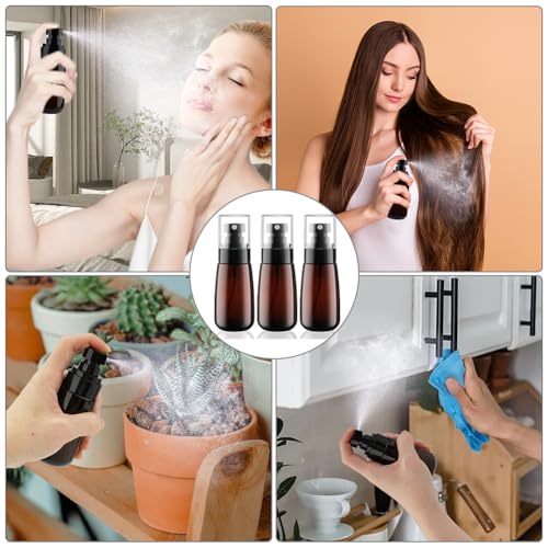 Cosywell Travel Spray Bottle 2oz 60ml 3 Pack TSA Approved Leak Proof Fine Mist Spray Bottles Empty Plastic Refillable Spray Bottle for Perfume Essential Oils Toners Rose Water Cosmetics(3Brown) - color: 3 Brown, size: 2 oz