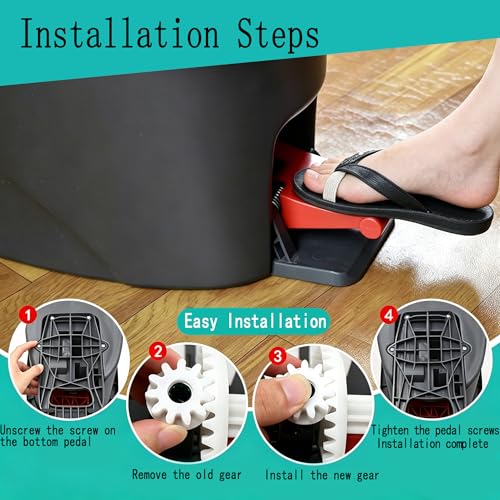 Spin Mop Bucket Gear Replacement, 2-Pack Compatible with O-Ceda & Vilida, Universal Fit for Most Rotary Mops, Plastic & Steel Pedal Sprocket for Easywring & RinsClean Systems - color: 2-piece Set