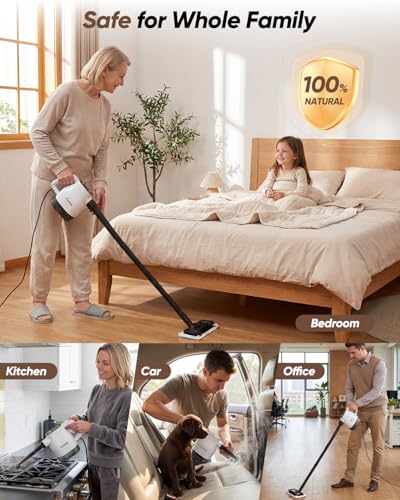 Saker EverSteam Instant-Heat Steam Cleaner for Home,15s Heat-up Handheld Steam Cleaner with Mop Attachment&Fiber Cloths,Portable Continuous Refill Steamer for Cleaning of Floor, Car and Kitchen - size: With Mop Attachment&Fiber Cloths