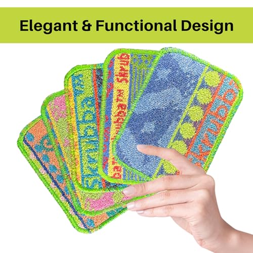 Wet-It Skrubba Non-Scratch Scouring Pad – European Scrubby Sponge for Kitchen Cleaning, Pots, Pans, Glass & Cookware – Durable Reusable Pad with Fun Chicken Design - color: Chickens, size: 3-Pack