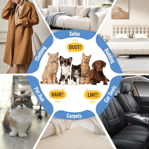 2 PCS Pet Hair Removal Glove for Dogs and Cats Reusable Newly Upgraded Five-Finger Electrostatic Pet Cat Dog Hair Remover Non-Slip Dog Hair Remover Tool for Couch, Clothing, Car Seat,Carpet - size: Black,2PCS