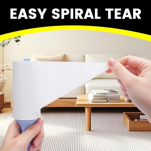 TAPEBEAR Lint Rollers 360Sheets with 2 Handles, Sticky Roller for Pet Hair Lint Debris, Easy Start Easy Spiral Tear Dog and Cat Lint Remover for Clothes Sofa Bed Furniture Carpet Car Seat