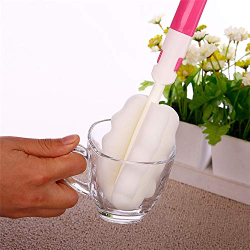 INVODA 4PCS Bottle Brush,Bottle Washer Set Long Sponge Bottle Cleaning Brushes Baby Bottle Cleaner Brush, Nipple Brush (4 pcs) - color: Brush 4 Pcs