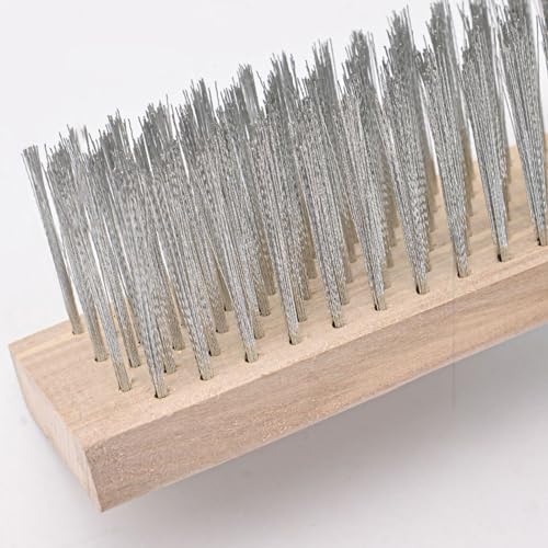 Vikye Scrub Brush with Long Handle, 7.9inch Heavy Duty Floor Scrubber Brush, Stiff Scrubber Brush for Cleaning Shower Bathroom Patio Garage