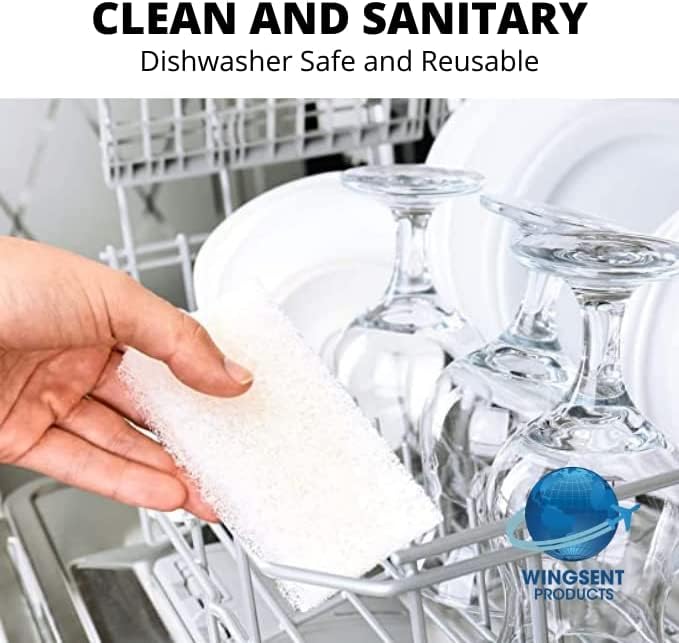 Commercial Light Duty Scrub Pad 4.625" x 10" - White (Pack of 5) - 2ct. Case