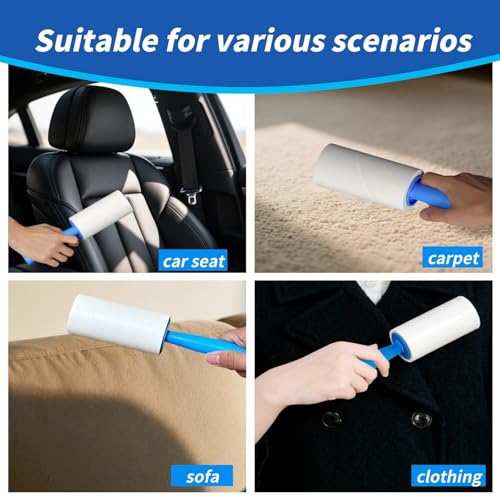 Extra Sticky Lint Roller Refills, 600 Sheets Total (10 Rolls x 60 Sheets), Pet Hair Remover Refill Rolls for Cat and Dog Hair Removal,Clothes, Furniture, Carpet, Dust - size: 3.9 inch 600 sheets