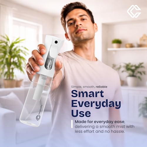 Continuous Spray Bottle for Hair 2 Pack – Fine Mist Water Sprayer 10oz (300ml), Refillable for Hair Styling, Continuous Mist for Plants, Cleaning, Skincare & Petcare, BPA-Free, Leak-Proof, 360° Mist