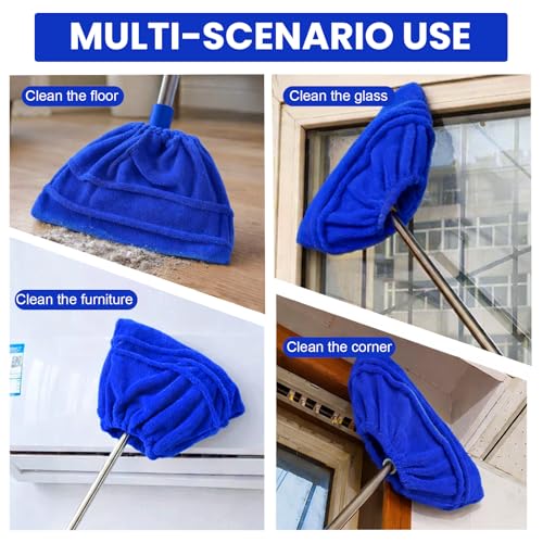Flat Mop Pads Replacement Washable Floor Cleaning Cover Reusable Mop Head Cloth for Household Use(Blue) - color: Blue